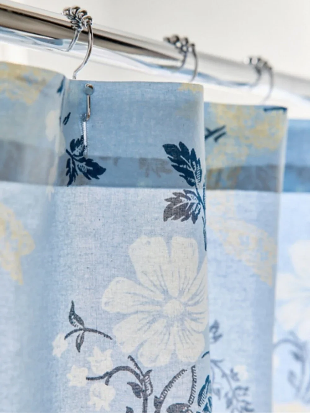 Juliette Bow Floral Blue Urban Outfitters Home Shower Curtain Standard Size 🆕